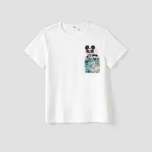 Disney Kids White Tee with Mickey Mouse Tropical Pocket
